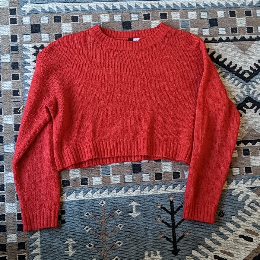Red Cropped Sweater